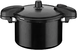 Panela de Pressão Tramontina Valência Black em Alumínio com Revestimento Cerâmico Preto 24 cm 7 L