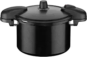 Panela de Pressão Tramontina Valência Black em Alumínio com Revestimento Cerâmico Preto 24 cm 7 L