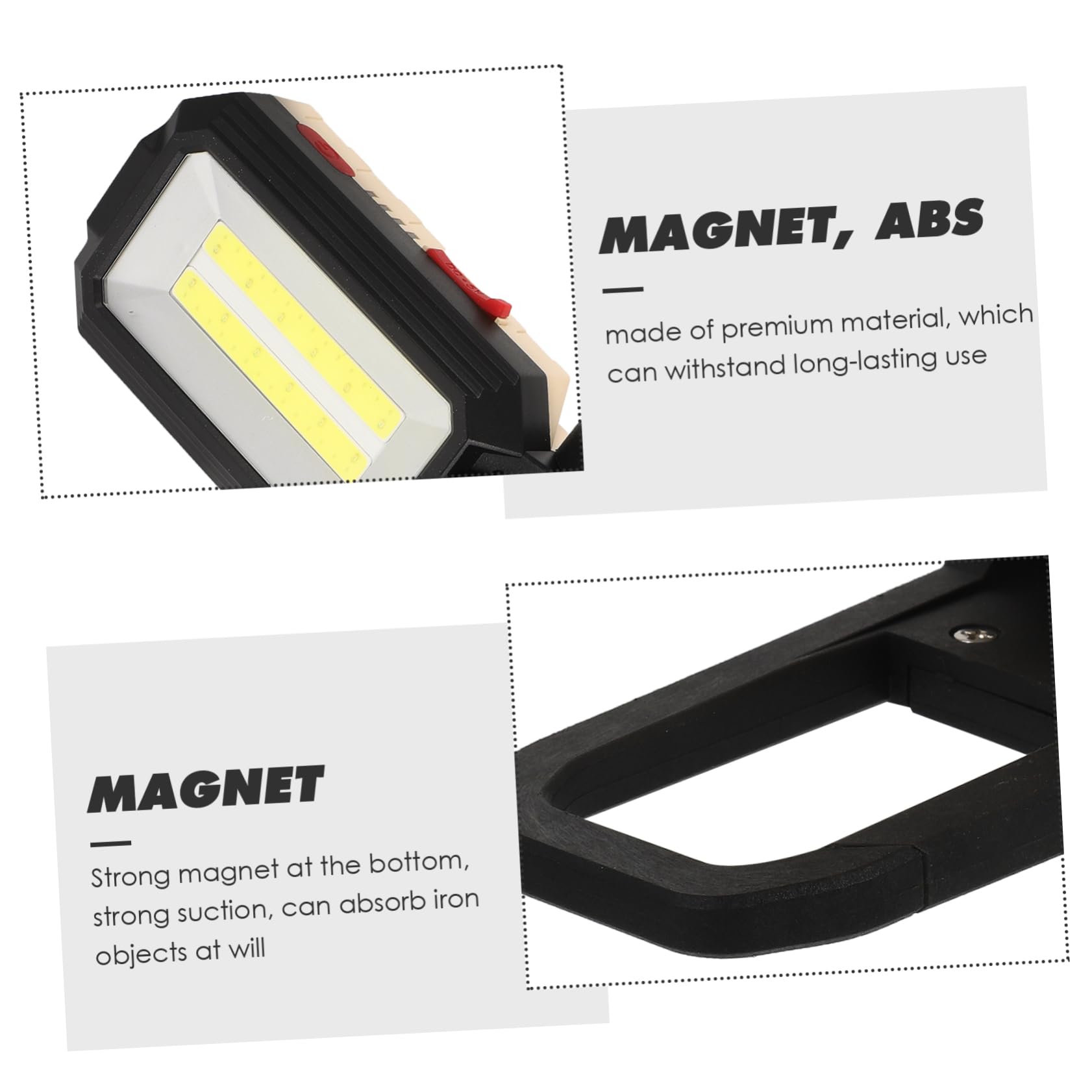 Wiederaufladbare LED Arbeitsleuchte Schwarz mit Magnet, Verstellbar