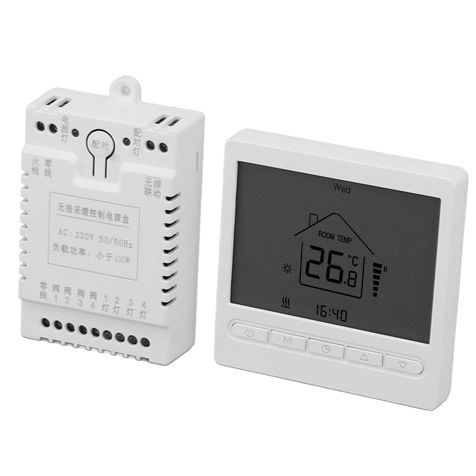 Termostato Digital, Control Preciso de Temperatura, para Aire Acondicionado y Calefacción por Suelo Radiante, Uso Doméstico, Material ABS, 1 Unidad