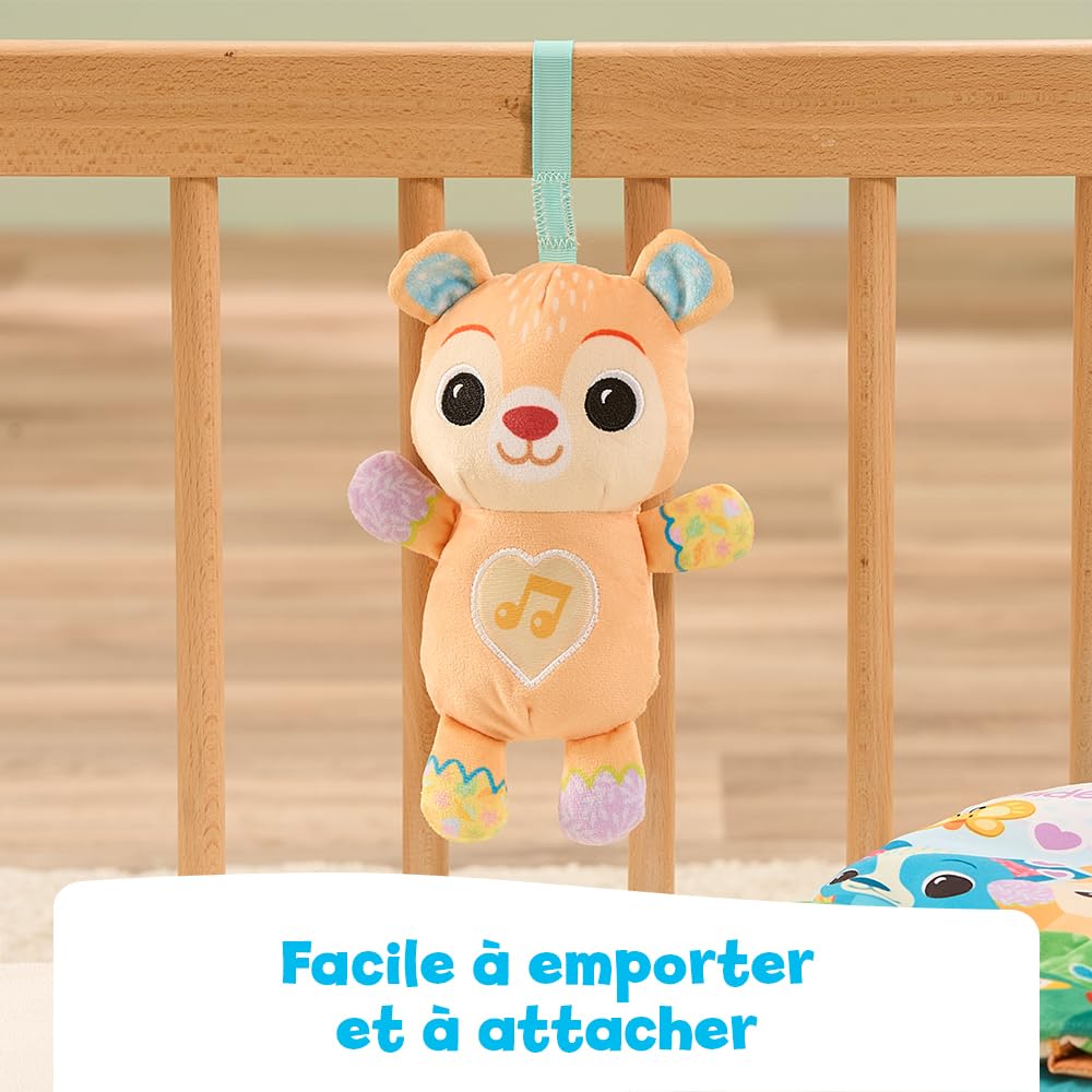 VTech - Grand Livre Toudoux des Découvertes, Livre en Tissu Bébé avec Petit Ours en Peluche Musical et Interactif, Jouet d'Éveil Sensoriel, Cadeau Bébé Dès 3 Mois - Contenu en Français