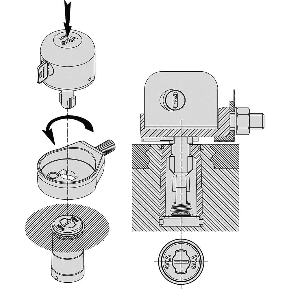 Sistema Sicurezza Serrande VIRO Serie 4221 - Lucchetto Con Palla Per Serrande, Articolo 095236