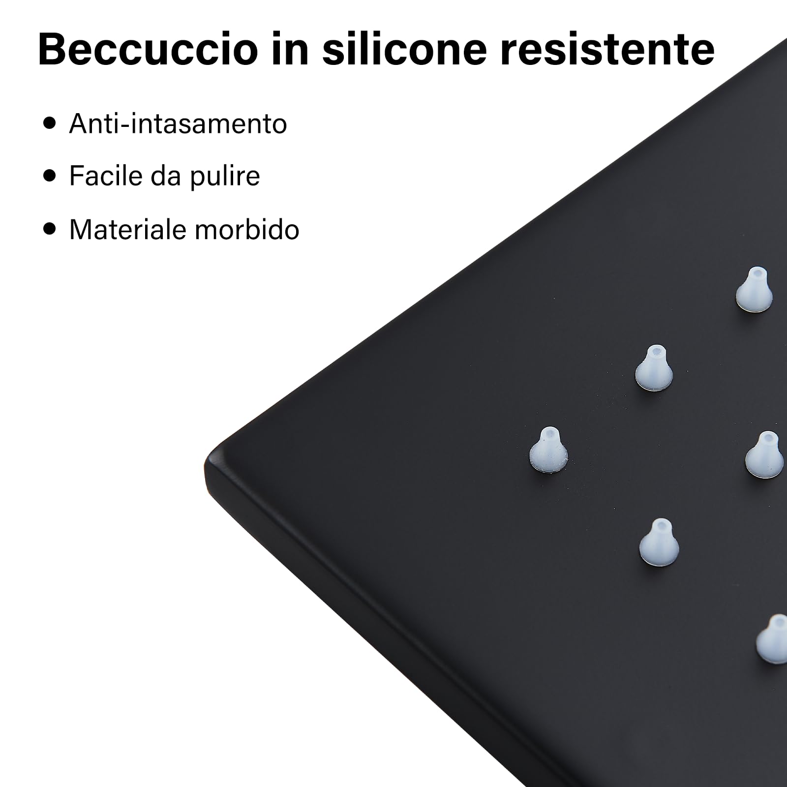 HENGMEI Pommeau De Douche Pluie Avec Pommeau De Douche Anti-calcaire Carré En 304 Acier