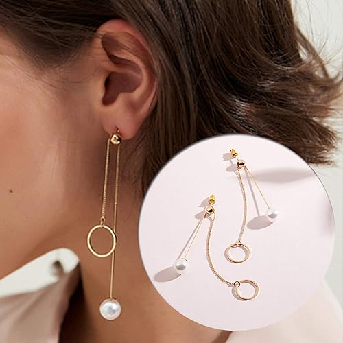 Miniatura 9 de 72 aretes de aro en forma de lágrima para hacer joyas, manualidades, manualidades, abalorios, aretes de aro (oro rosa y blanco K) (72 piezas blanco