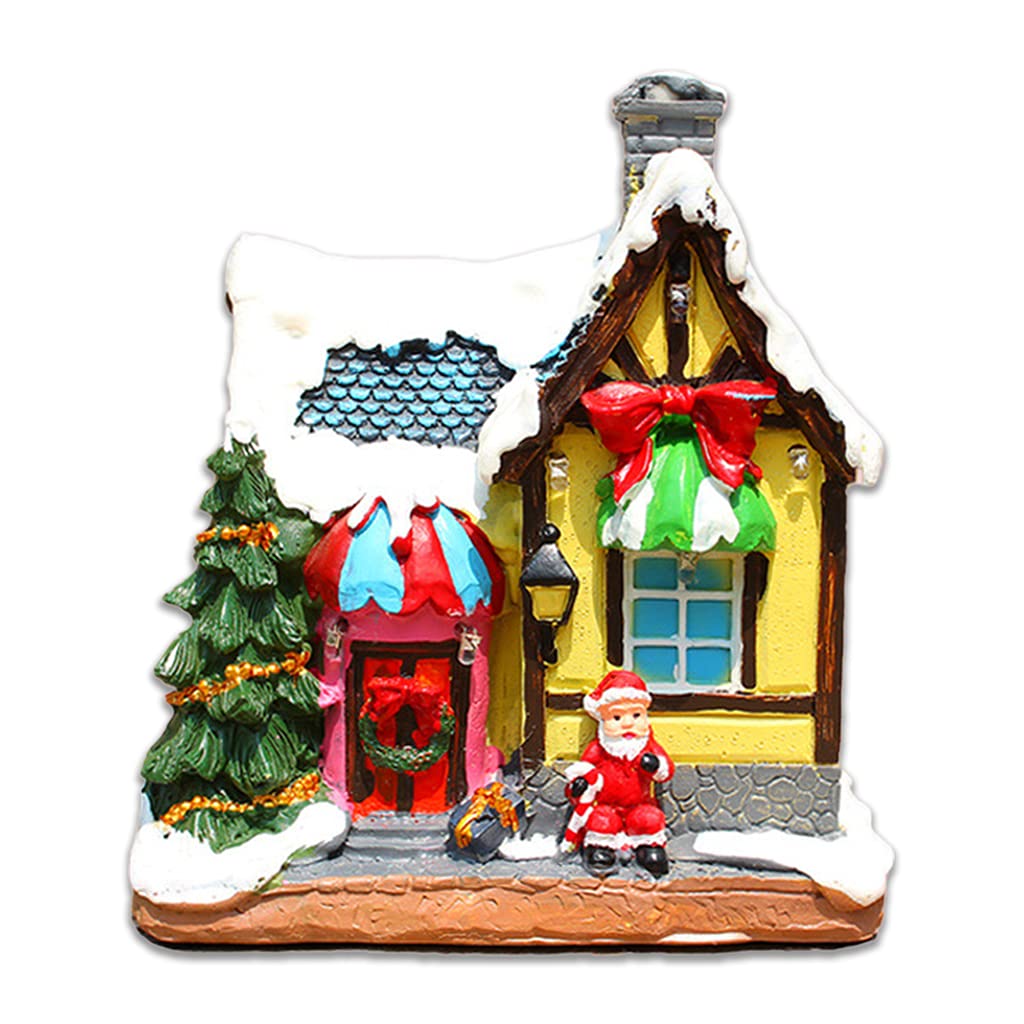 Maison lumineuse de Noël avec Père Noël LED : créez votre scène miniature sur la cheminée