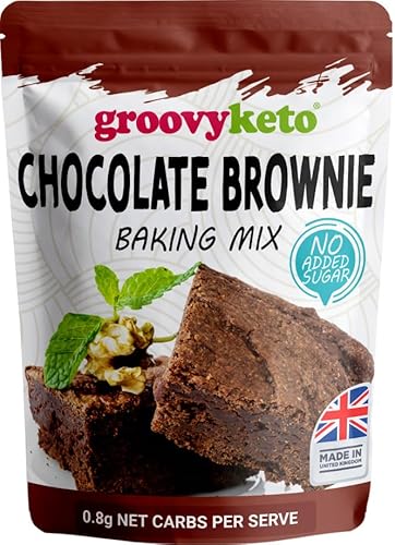 Groovy Keto Chocolate Brownie Mix | Low Carb | Keto Friendly | Sugar Free | Only 0.8g Net Carbs Per Brownie | Keto Baking Mix, Diabetic Friendly - 240g Pouch