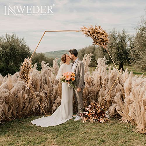 Hexagon Backdrop Stand, Inweder Gold Balloon Arch Frame, Metal Wedding Arch Stand, Balloon Garland Stand, Arbor Backdrop Stand For Garden, Birthday Parties, Baby Showers, Indoor And Outdoor #TOP1