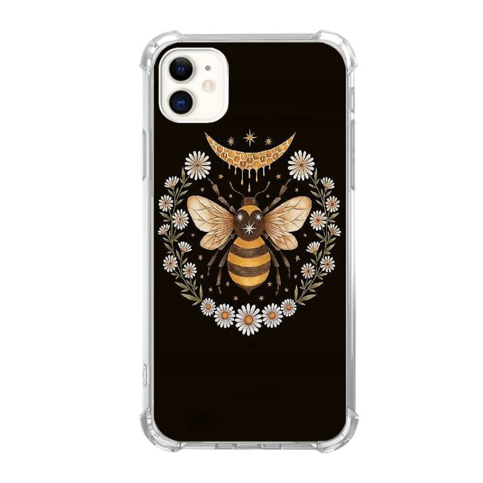 coll helotkcoll helotk Bee Honey Moon Daisies Case Compatible with iPhone 11, Bee Honey Moon Daisies Pattern Slim Shockproof TPU Bumper Anti-Scratch Protective Cover Case for iPhone 11
