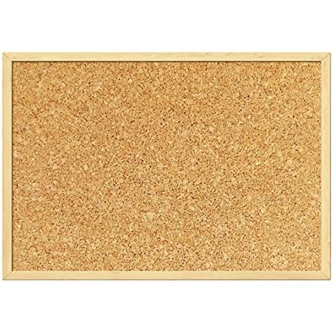 Cork Pin Notice Board 600MM x 900MM Office Memo School with 6 Push Pins Board Classic Wood Natural Frame Board … Cover