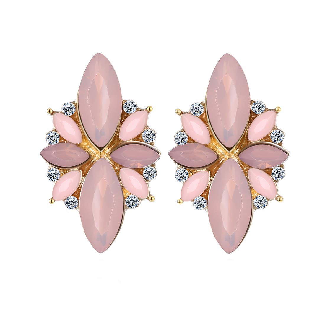 Yellow ChimesYellow Chimes Crystal Studded Gold Plated Floral Stud Earrings for Women and Girls