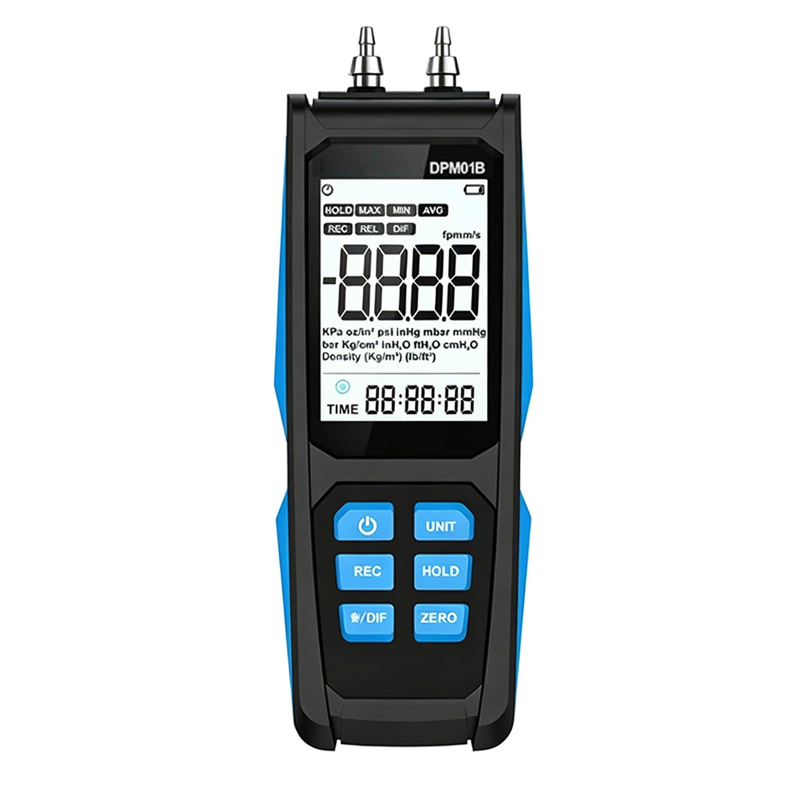 fexxkg Digital Tiny Pressure Gauge with 11 Units Battery Powered Air Pressure Tester for HVAC Pipe Cleanroom Differential P