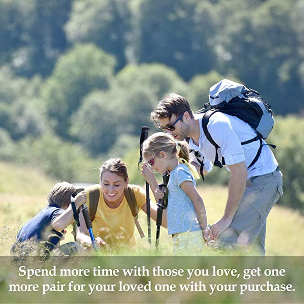 2 Pack Trekking Telescopic Walking Poles Hiking Poles - Adjustable Aluminium Lightweight Section Trekking Alpenstock,Outdoor Camping, Mountaining, Backpacking