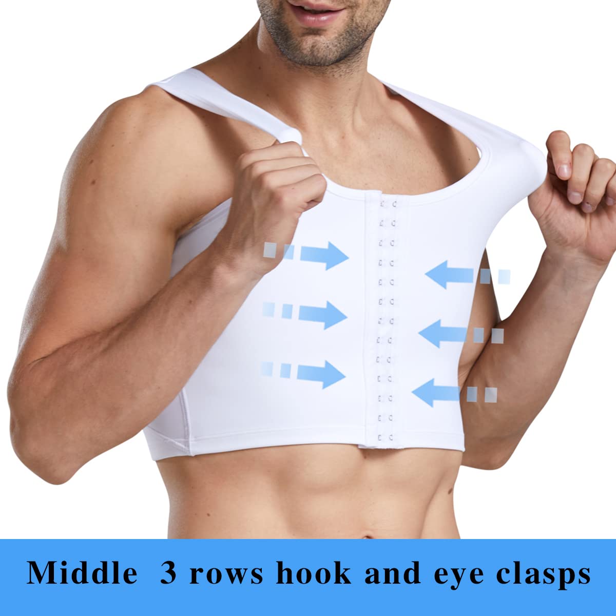Corset de compression plat pour homme Chest Binder Flat Cacher Gynécomastie Compression minceur Débardeur d'entraînement