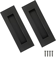 Vista 1 de Tiradores empotrados para dedos, manijas de puerta de bolsillo, para puertas correderas de granero, puertas plegables de acero inoxidable Negro