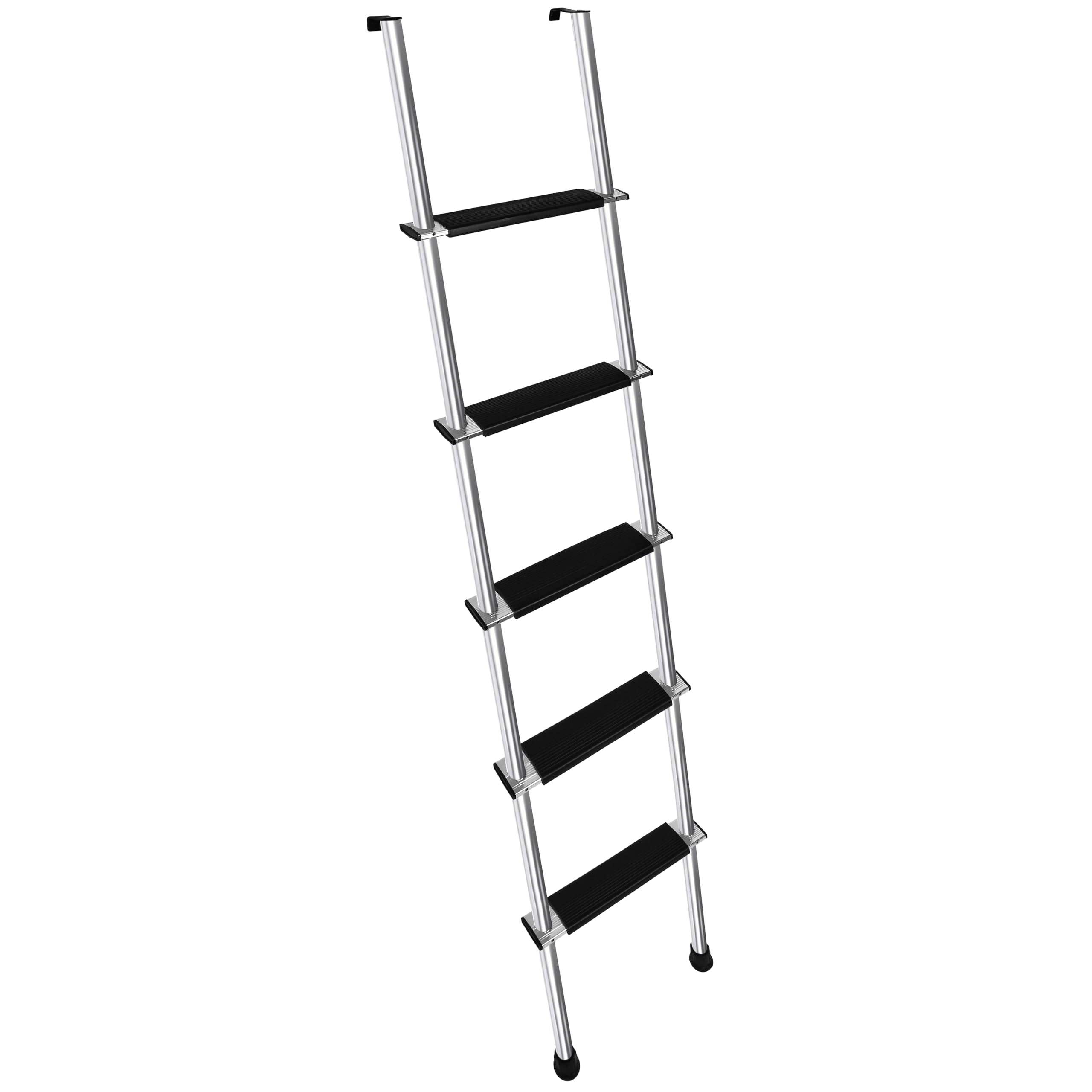72" RV Bunk Ladder, 5 Step Integrated Aluminum Camper Bunk Bed Ladder with Anti-Slip Rubber Foot Pads, Sliver