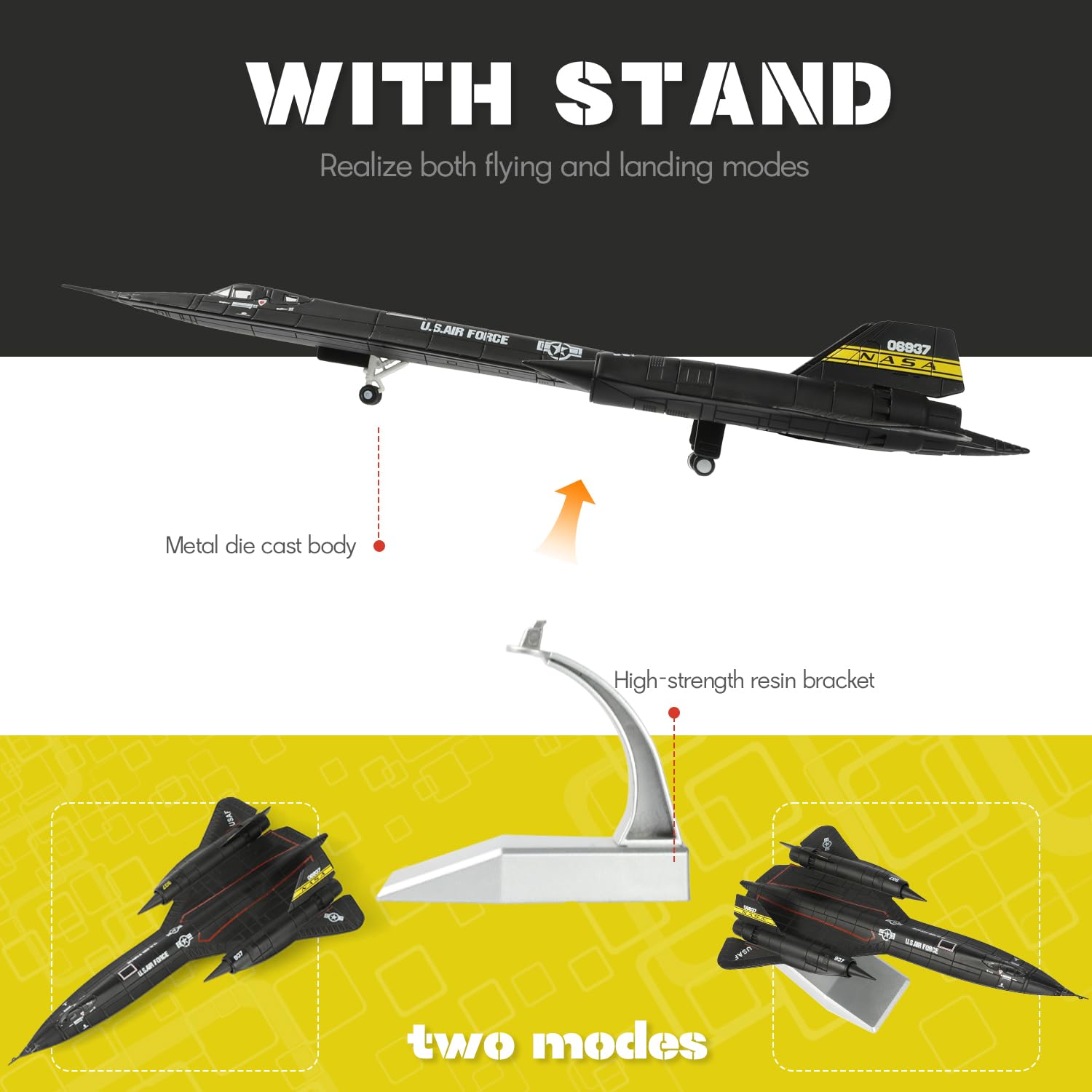 Amazon.co.jp: SEBUNAS 1/144スケール SR-71 ブラックバード航空機