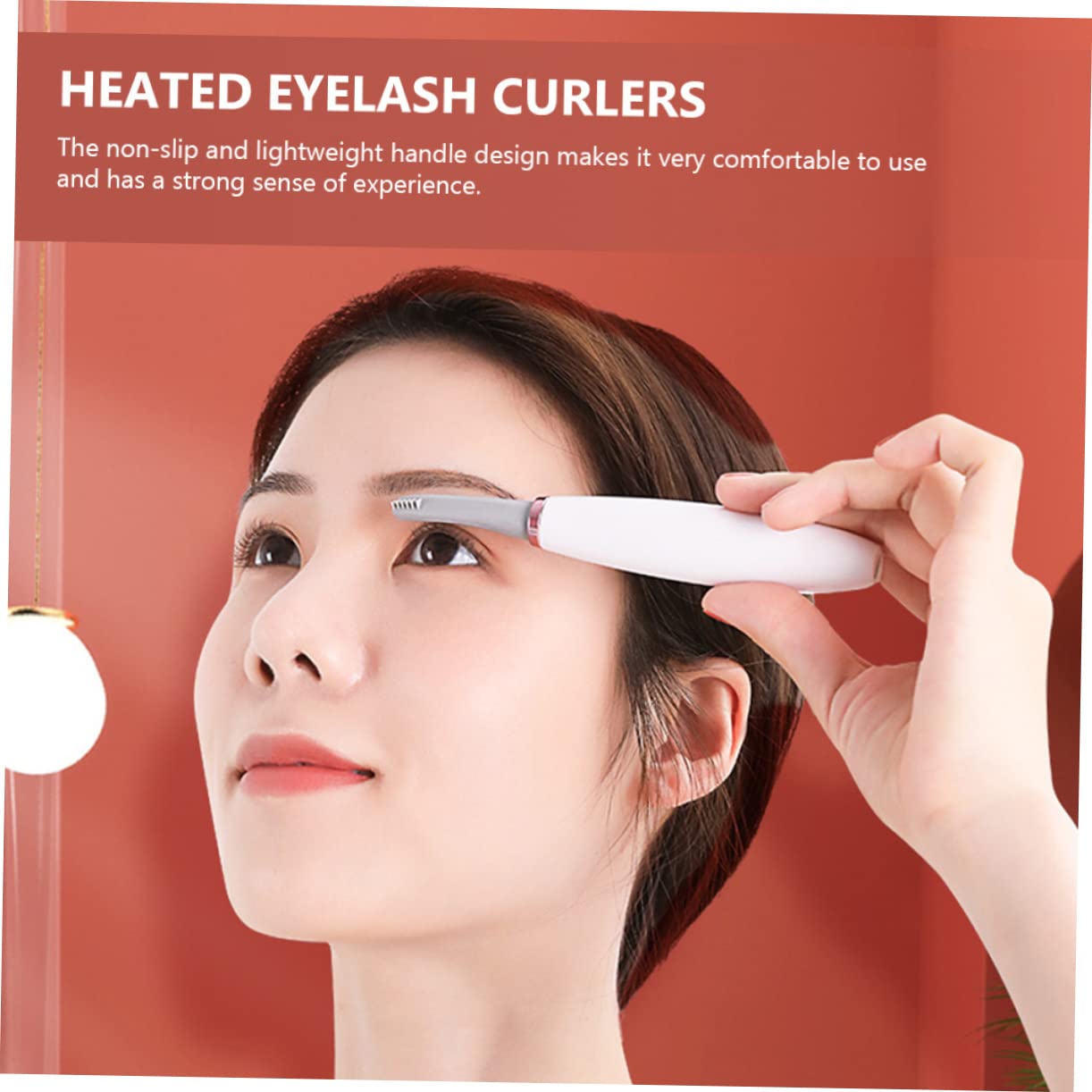 Housoutil 3 Piezas rizador de pestañas dispositivo para rizar pestañas recargable práctica herramienta de pestañas suministros de maquillaje para mujeres eléctrico bigudí abdominales rosa