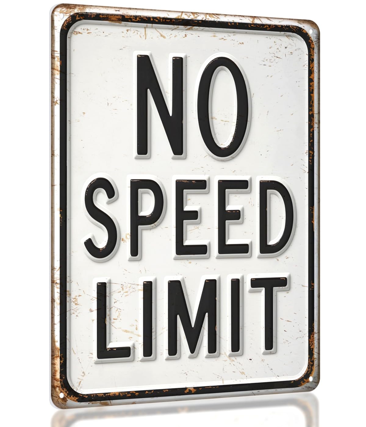 No Speed Limit Sign – Car Wall Decor for Boys Room, Teen, Adult, Race Car Room Sign, Garage Art or Man Cave Art, Street Signs Wall Decor for Bedroom