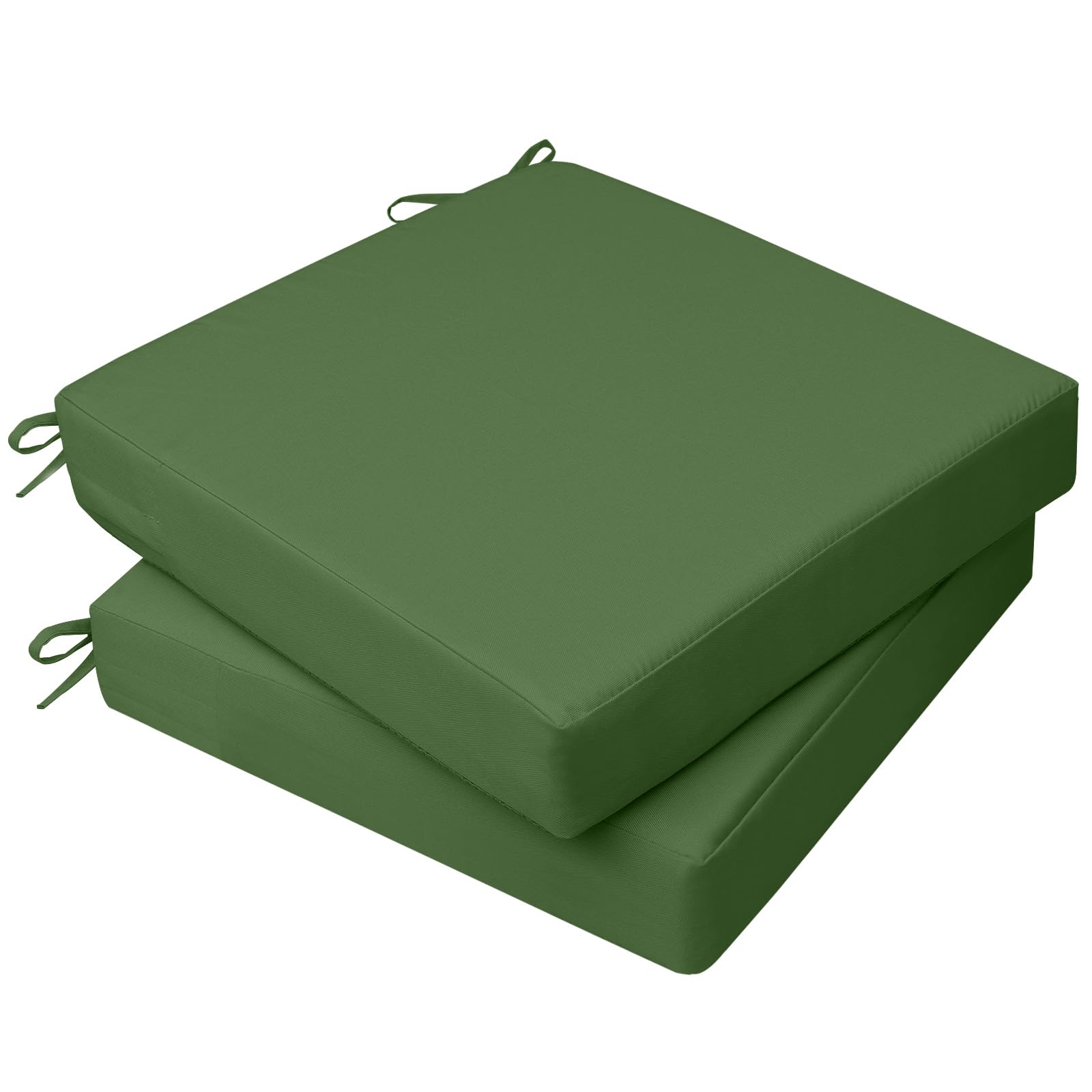 AAAAAcessories Outdoor Seat Cushions for Chairs, Waterproof, Fade-Resistant, 19" x 19" x 3", Patio Furniture Replacement Cushions, Set of 2, Dark Moss