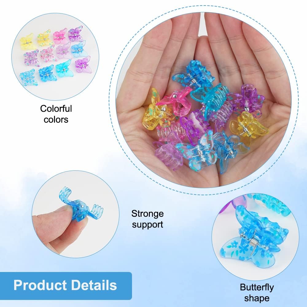 6 Fermagli Capelli A Farfalla Per Bambine E Donne - Clip Colorate 3D In Tessuto Morbido, Accessori Per Compleanno