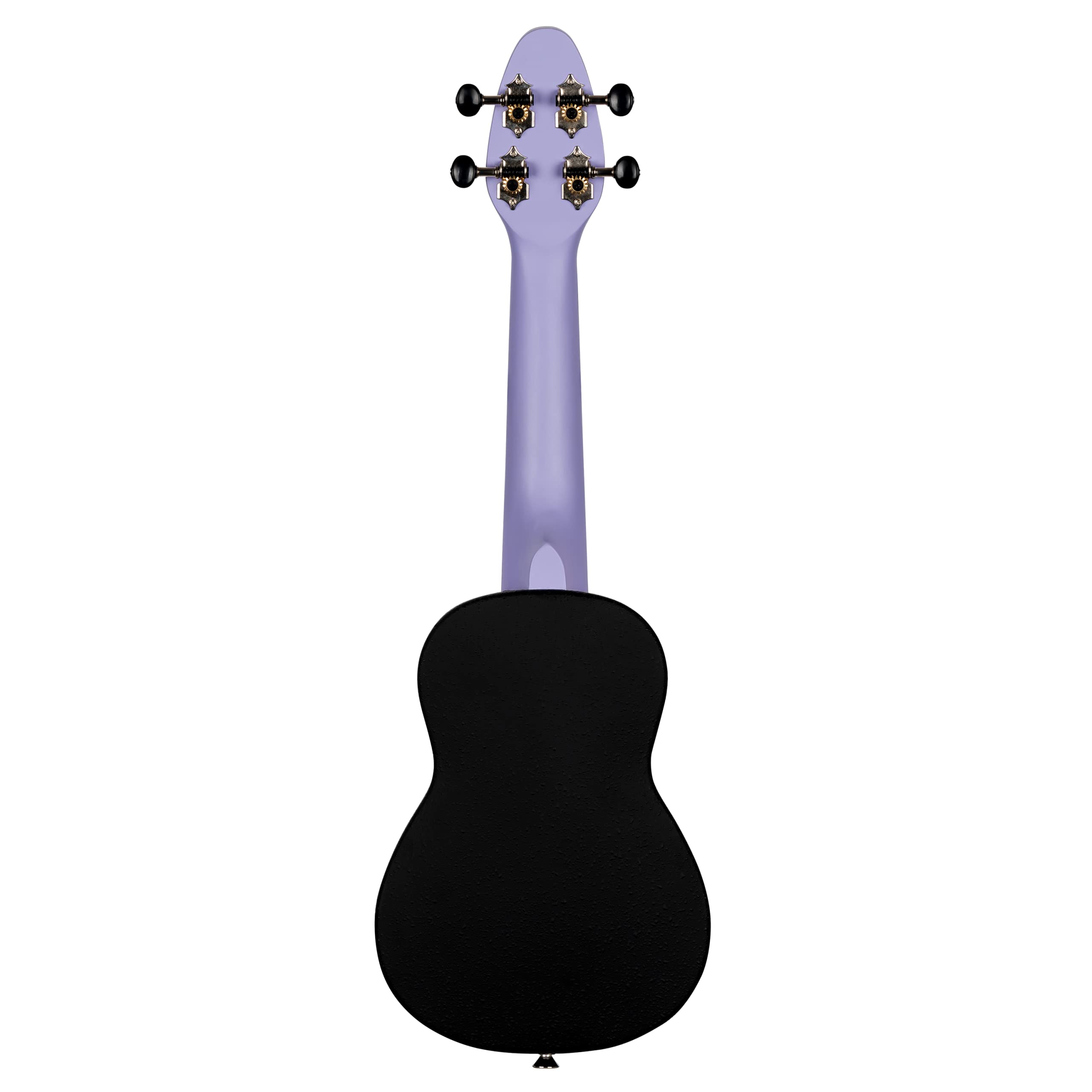 Ortega Guitars Ukelele Soprano púrpura - Keiki K2 - Kit de inicio incluye afinador, correa, 5 púas medianas y bolsa de dibujo - pastel/lavanda (K2-LAF)