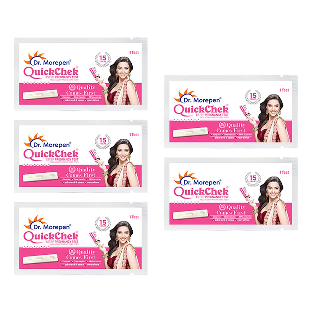 DR. MOREPEN Quickchek Advance Pregnancy Test Kit - No Dropper Required, Digital Pregnancy Test Kit Pack of 5-image-1