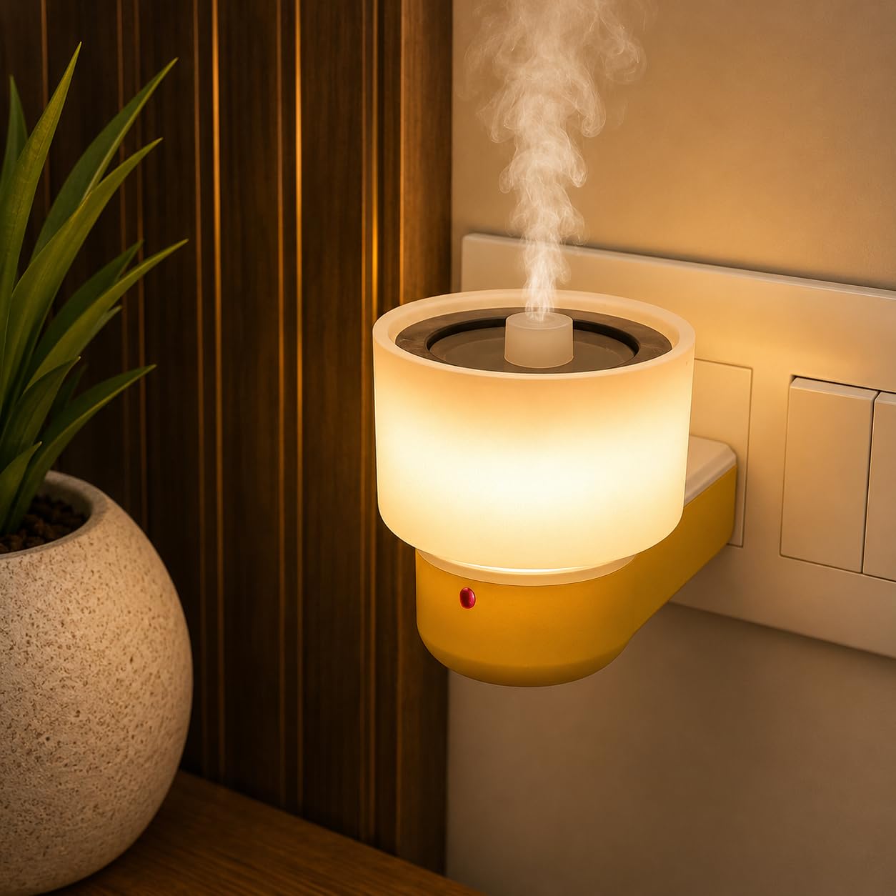 Spoken Multipurpose Premium Electric Ceramic Multicolor Aroma Diffuser Kapoor Dani | Camphor Diffuser Incense Burner Holder Kapoor Dani with Night Lamp for Office, Home (NK-701 Yellow) (Green)-image-3