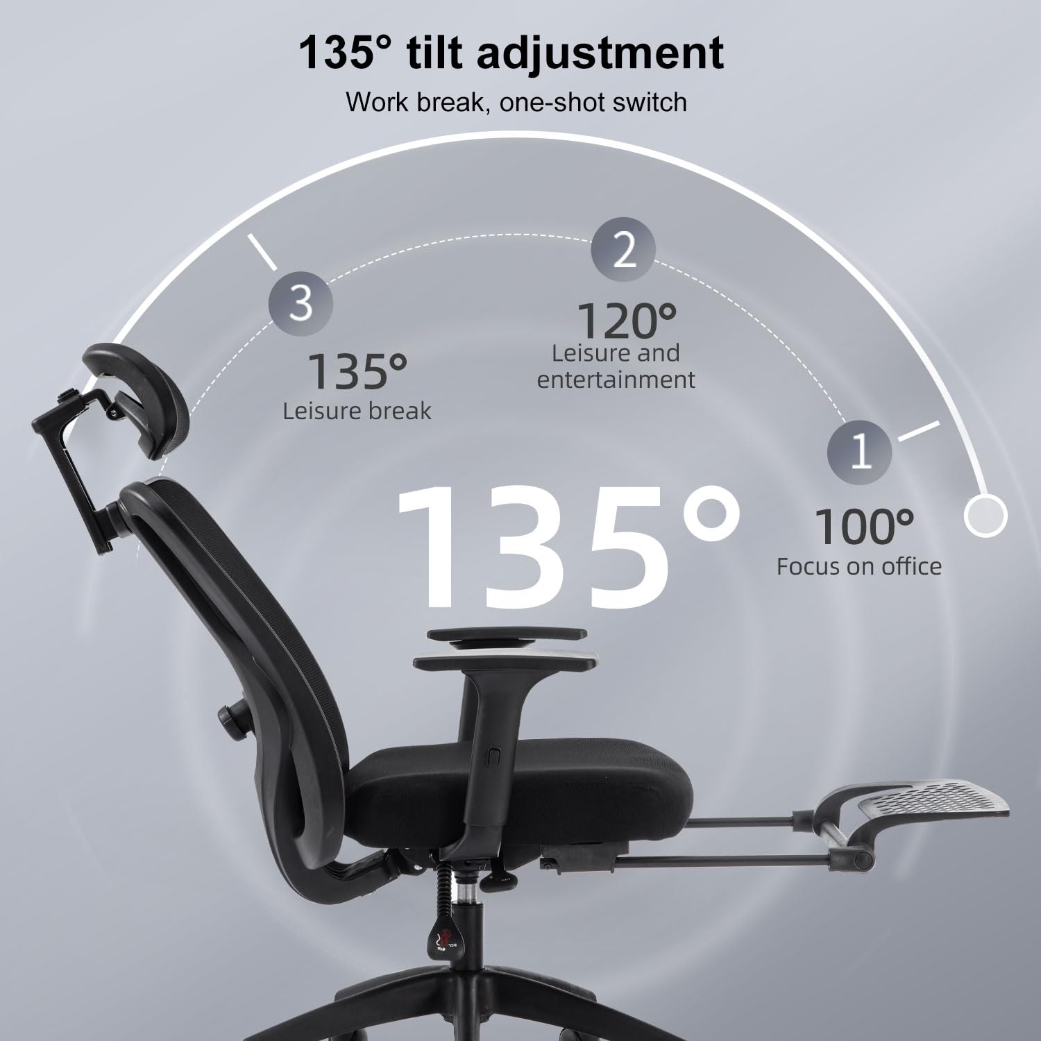 Sedia da ufficio ergonomica in pelle girevole a 360° sedia per