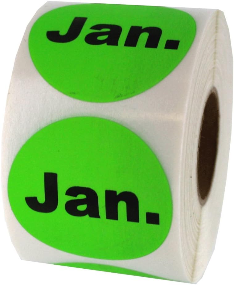 January Date Inventory Circle Stickers 1.5