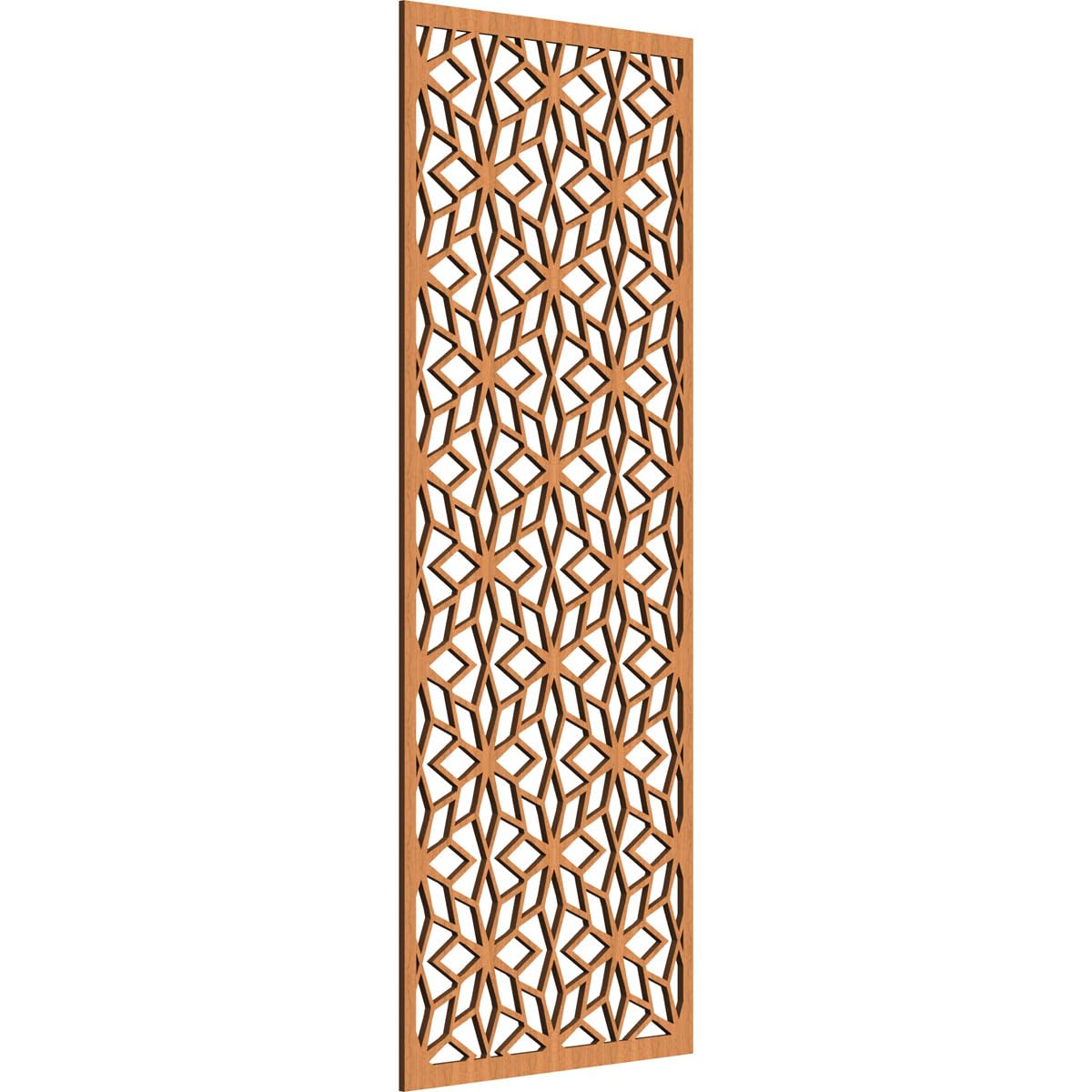 25 3/8"W x 64 3/8"H x 3/8"T Lake Decorative Fretwork Wood Wall Panels, Cherry