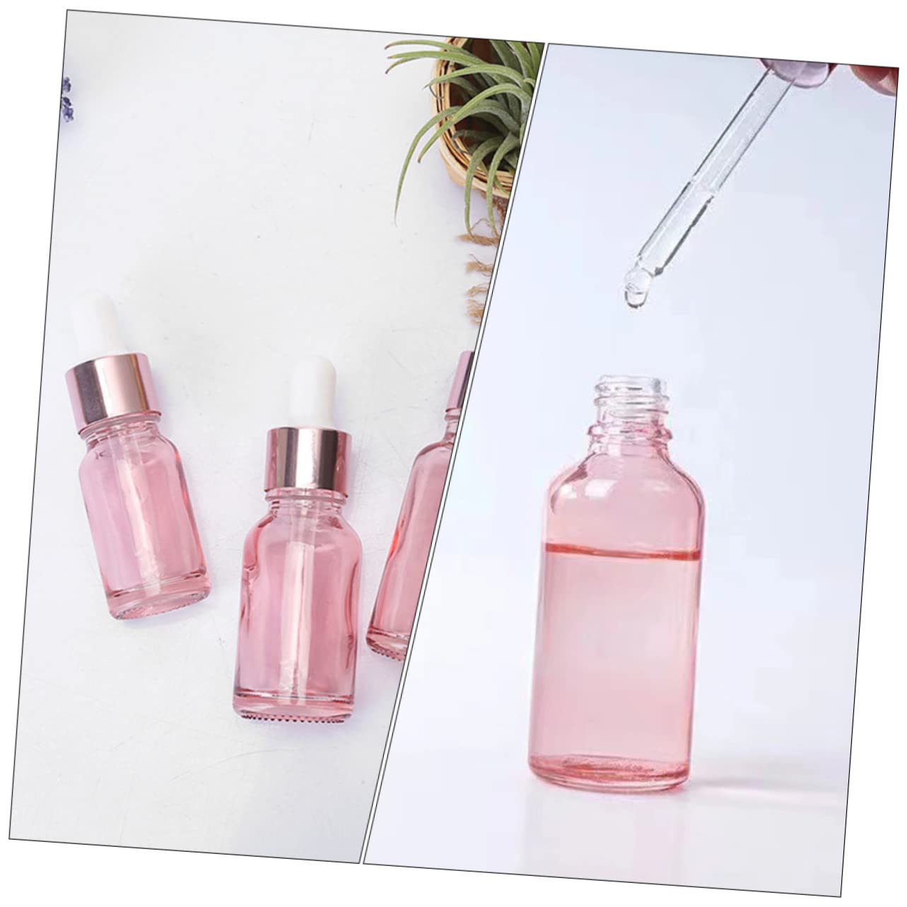 Flaconi Contagocce Vuoti Portatili 30ml in Vetro Rosa 30 Pezzi