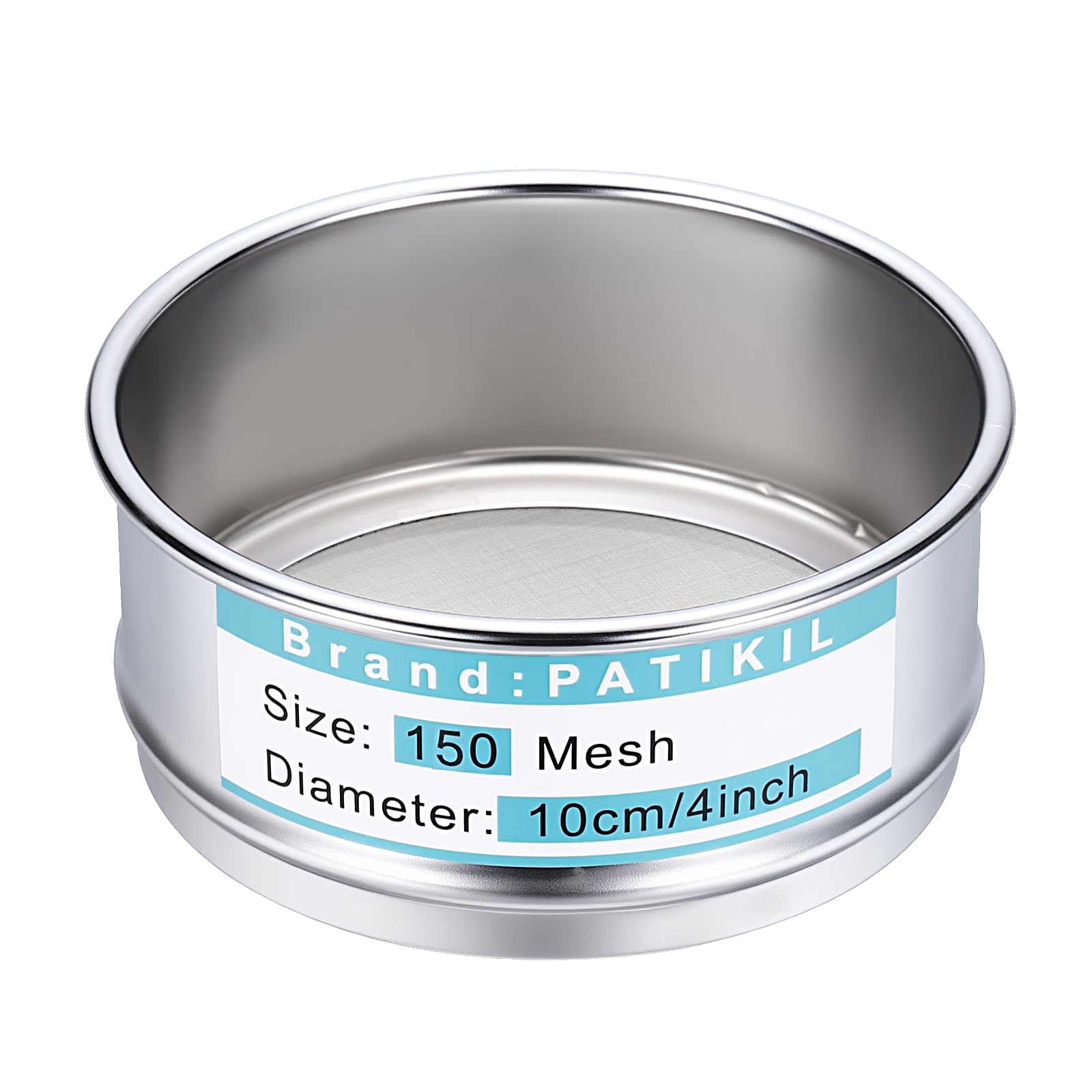 PATIKIL Tamis De Laboratoire 150 Mailles (0.1mm), De 3.9"(10cm) De Diamètre Toile Métallique 304 En Acier Inoxydable Tamis À Mailles Fines Pour Industriel Laboratoire À Sec Écrans De Hash