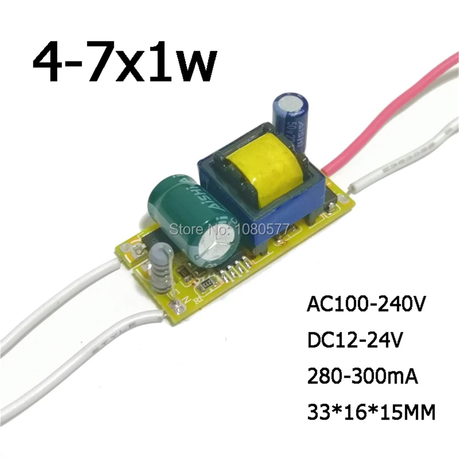 Trasformatore per LED, Alimentatore driver LED a corrente costante a bassa tensione 1W-50W 280-300mA DC3-160V 1/5 pezzi(1 piece,18-24x1w DC60-80V)