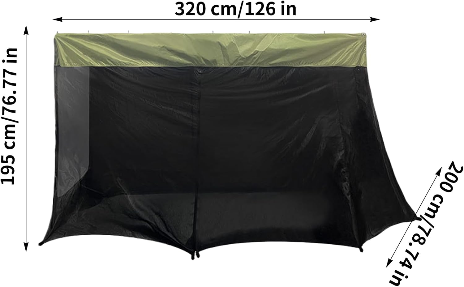 SUV用 カー・テント, 防水・日差し防止キャノピー, 320x198x195 cm 防風 SUV キャンプテント, トラック リア