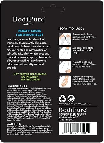 Miniatura 2 de Bodipure Calcetines de queratina prémium con máscara de pie  Calcetines hidratantes de spa en casa para pies secos agrietados, callos y suavización
