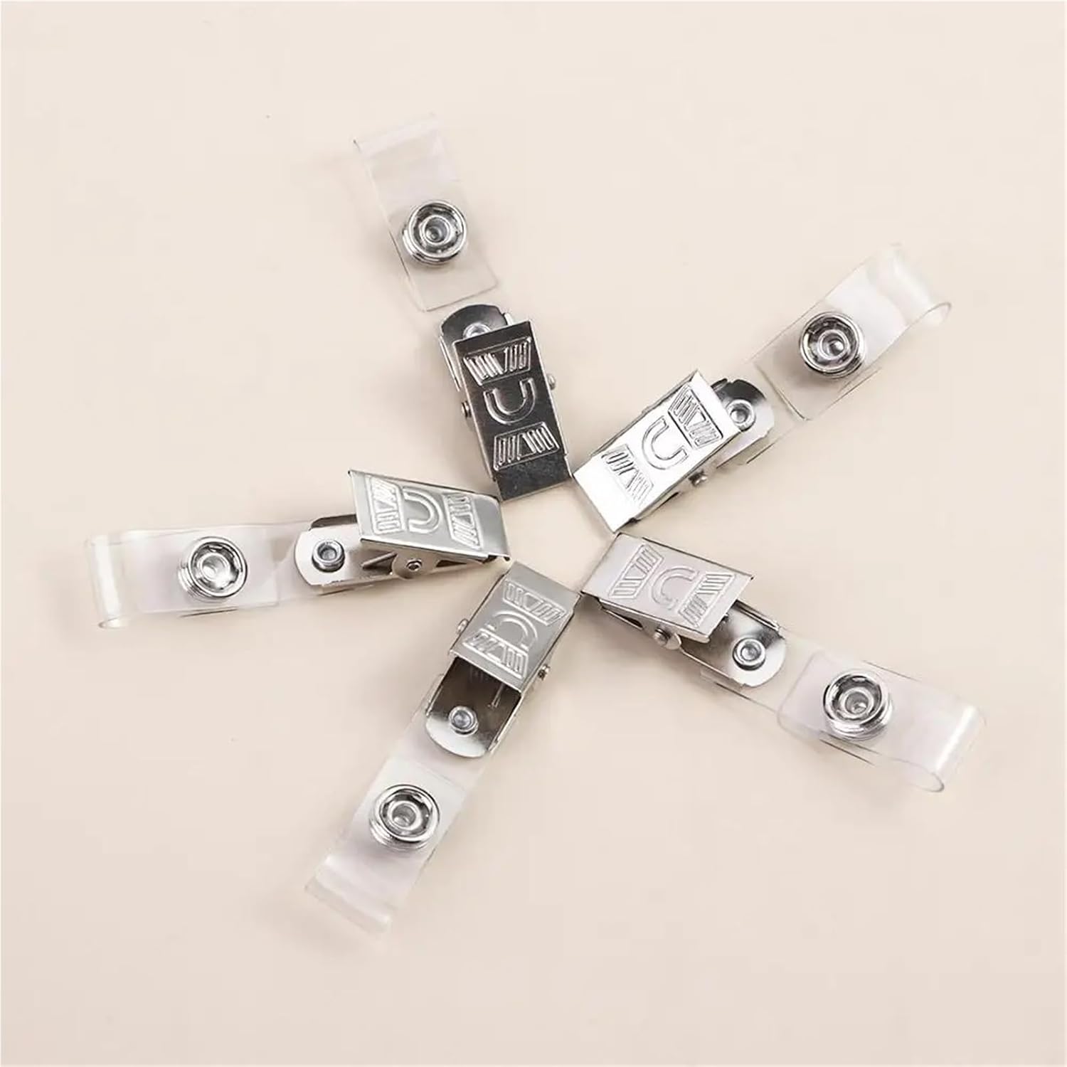 Badge Clip 40pcs Chest Buckle Stainless steel Metal Name Tag Lanyard ID Card Clips for ID Badges Keys