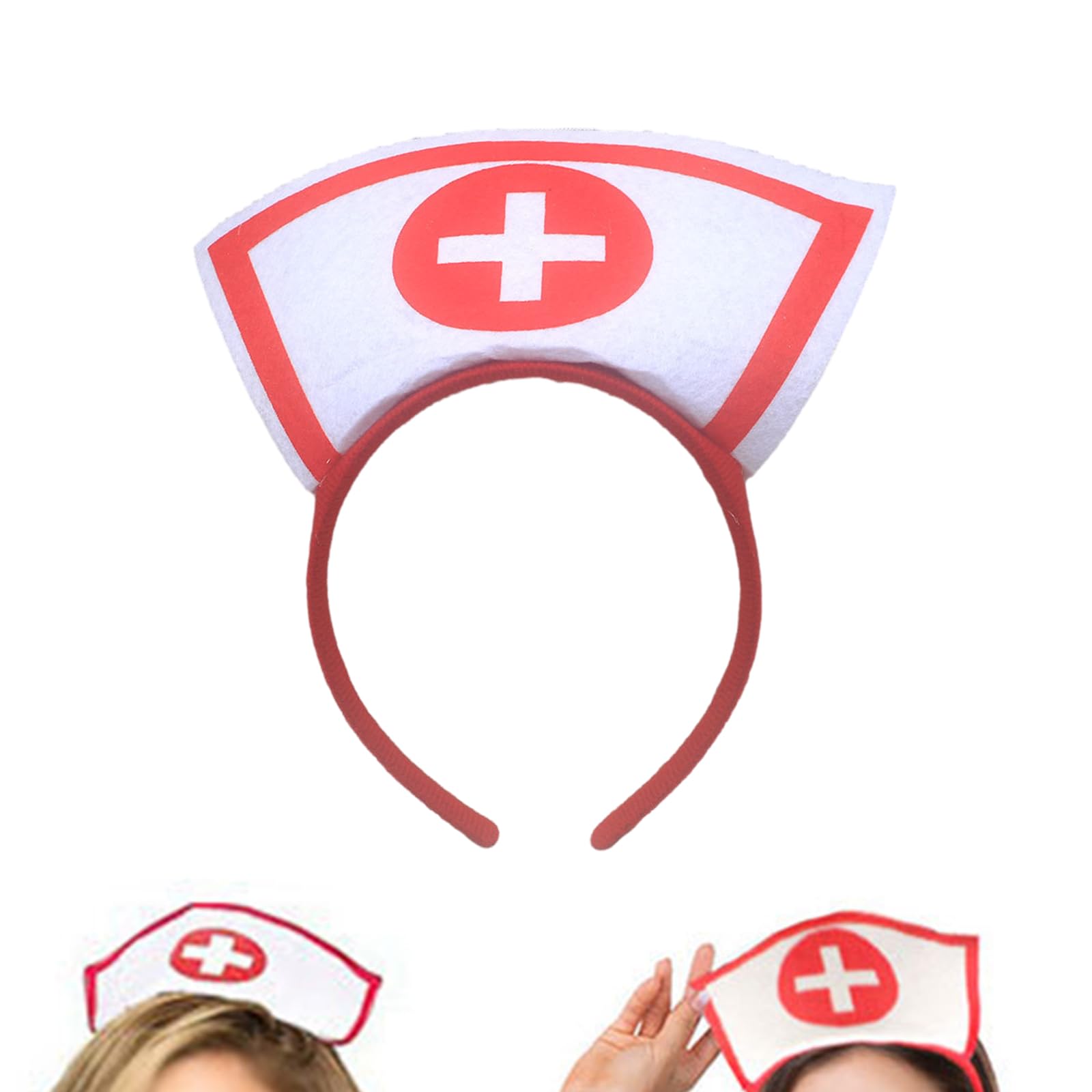 Haiki Nurse Hat Halloween Headband for Womens Girls Daily Wearing Halloween Party Fancy Dress Cosplay Hair Accessories - Image 2