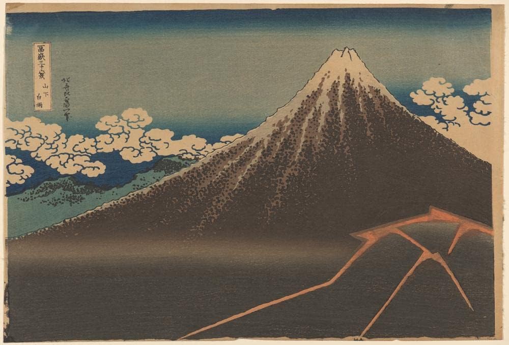 ArtDirect Rainstorm Beneath the Summit (Sanka Haku-U) (ca. 1829-1833) 48x33 UnFramed Museum Art Print Poster Ready for Framing by Katsushika Hokusai (Japanese, 1760-1849)