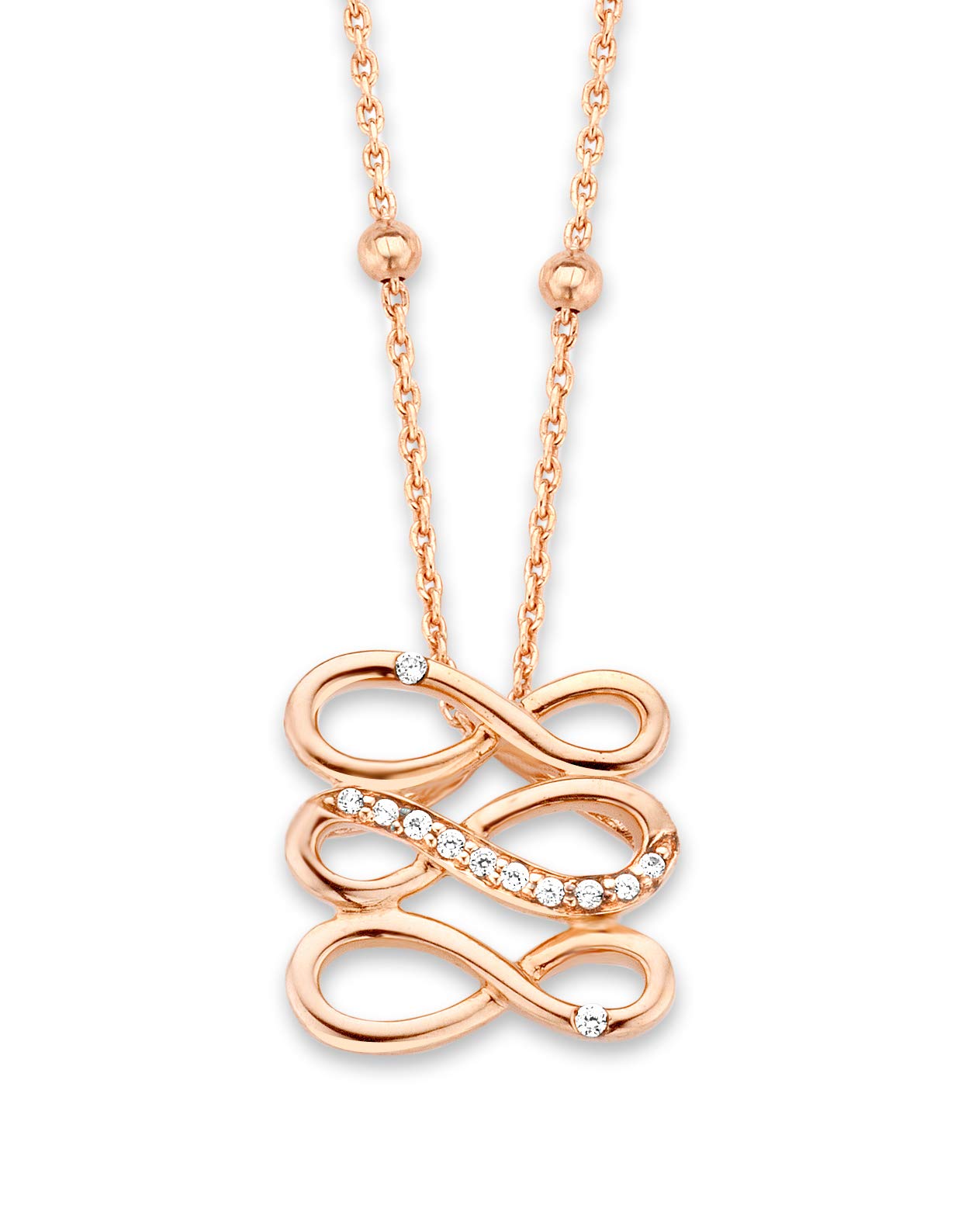 Orphelia Women's 925 Rose Gold Sterling Silver Chain with Pendant of Length 42-45cm ZH-7123/RG