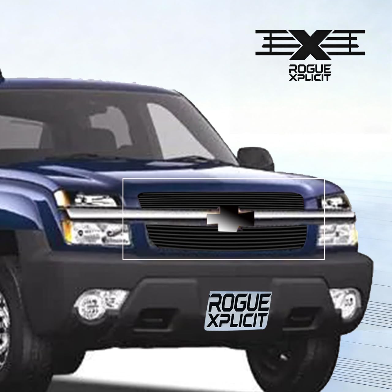 Front Black Billet Grille Fits 2003-2005 Chevy Silverado 1500 03-04 2500/2002-2006 Chevy Avalanche 1500/2500 Grill insert