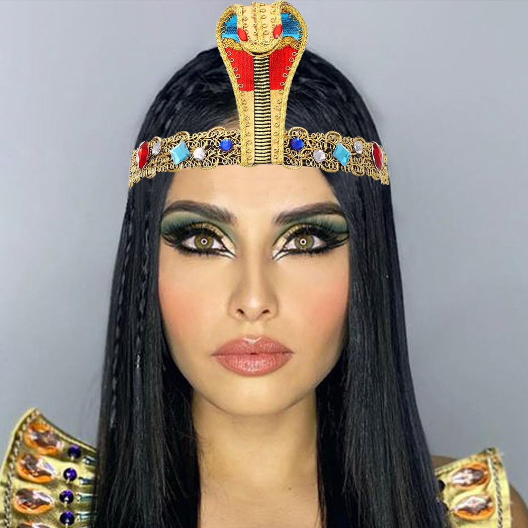 Egyptian Headpiece For Women JAKAWIN Sequin Head Chain Gold