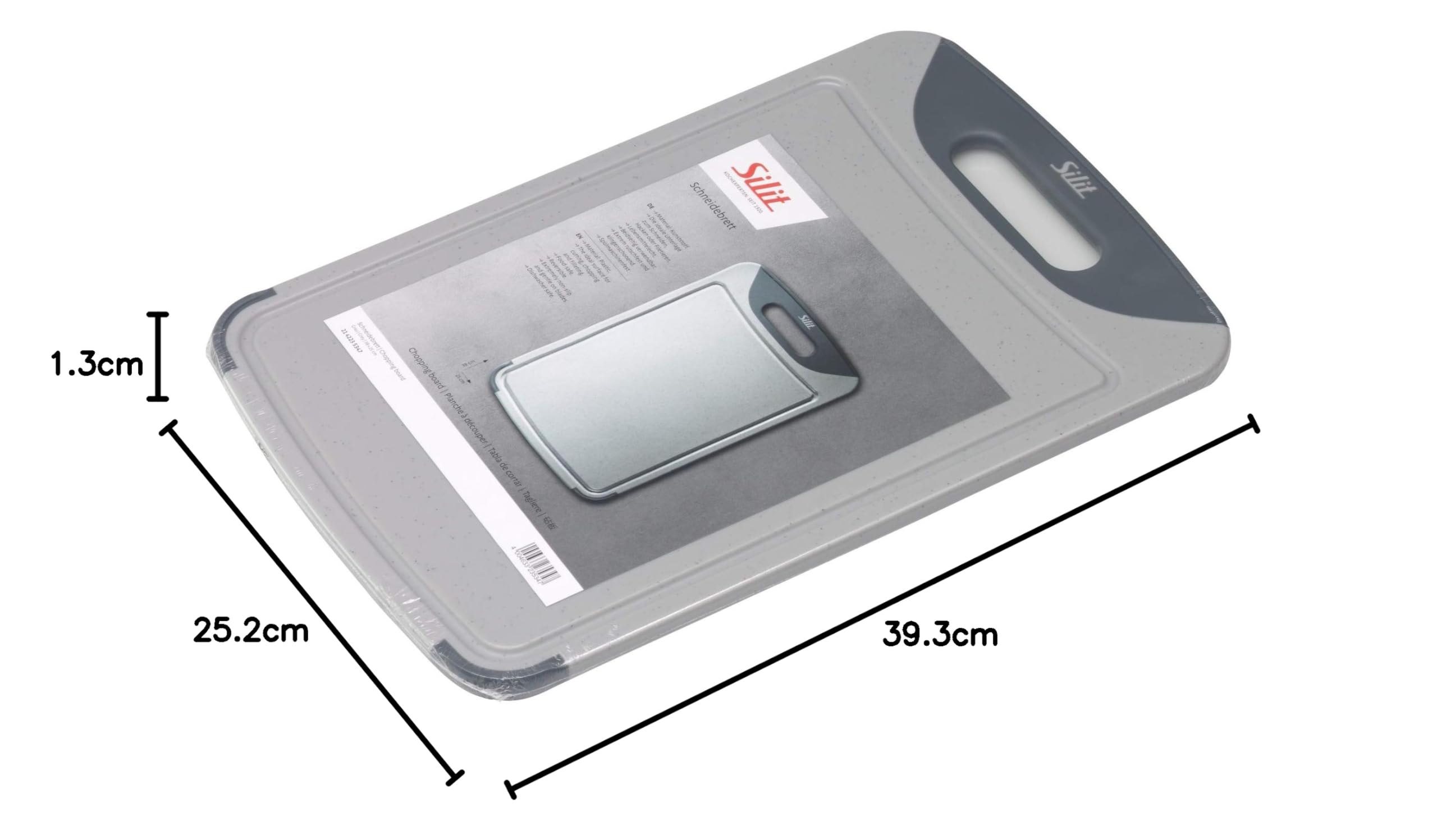 Silit Tagliere da Cucina, 38 x 25cm, Grigio