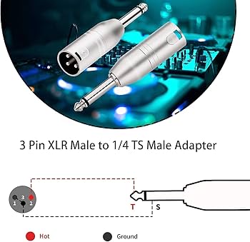JJページ JOMLEY 1/4 inch TS to XLR Male Cable Adapter, Quarter Inch TS Mono