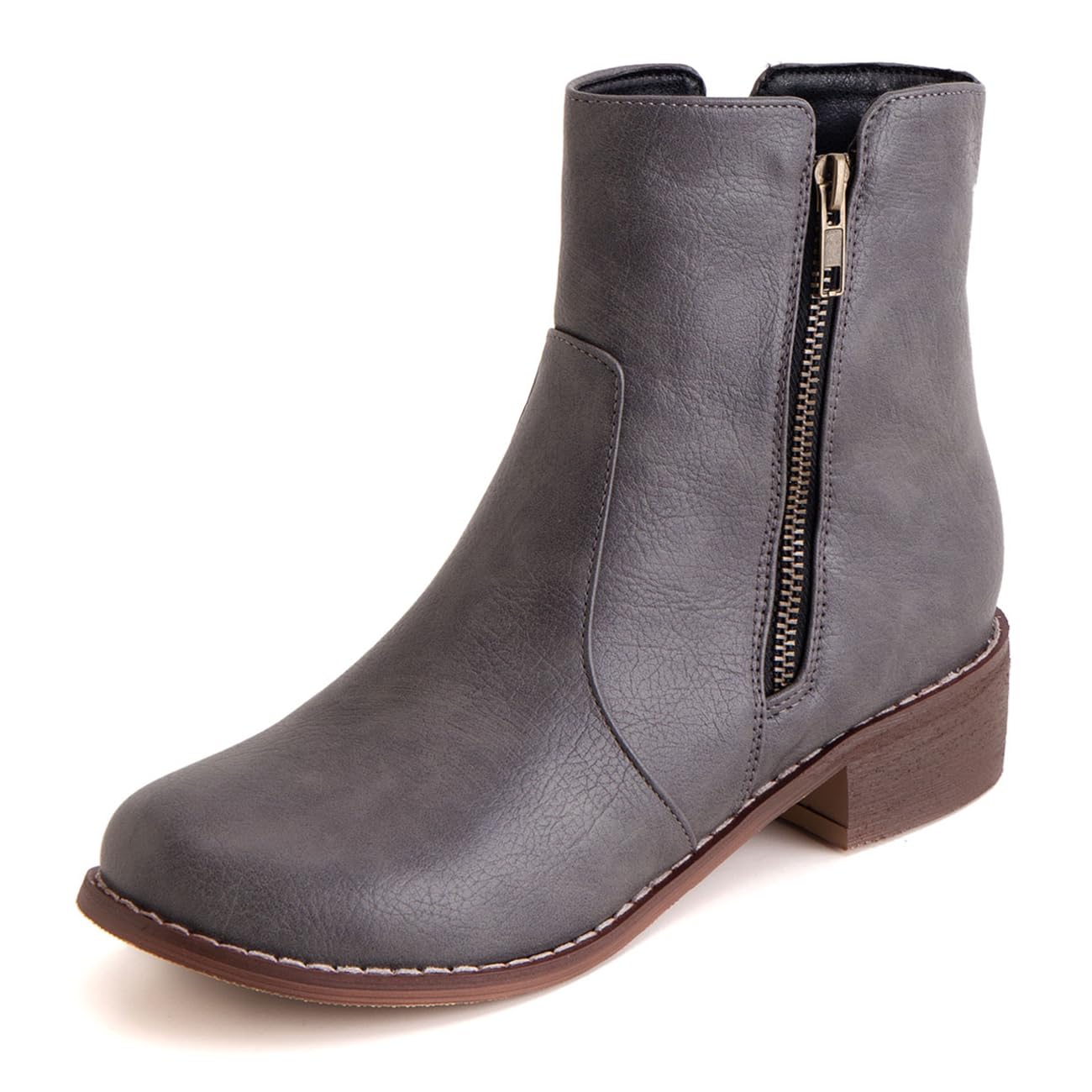 Stivaletti Donna Zip Laterale Tacco Quadrato Inverno
