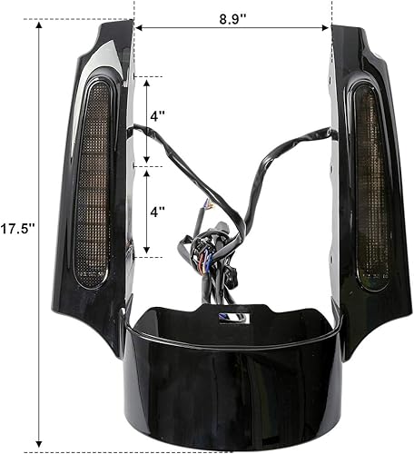 Miniatura 3 de Juego de guardabarros trasero con luces LED de paradatraseraintermitentes integradas para Harley Davidson Touring Modelos Road King Electra Glide