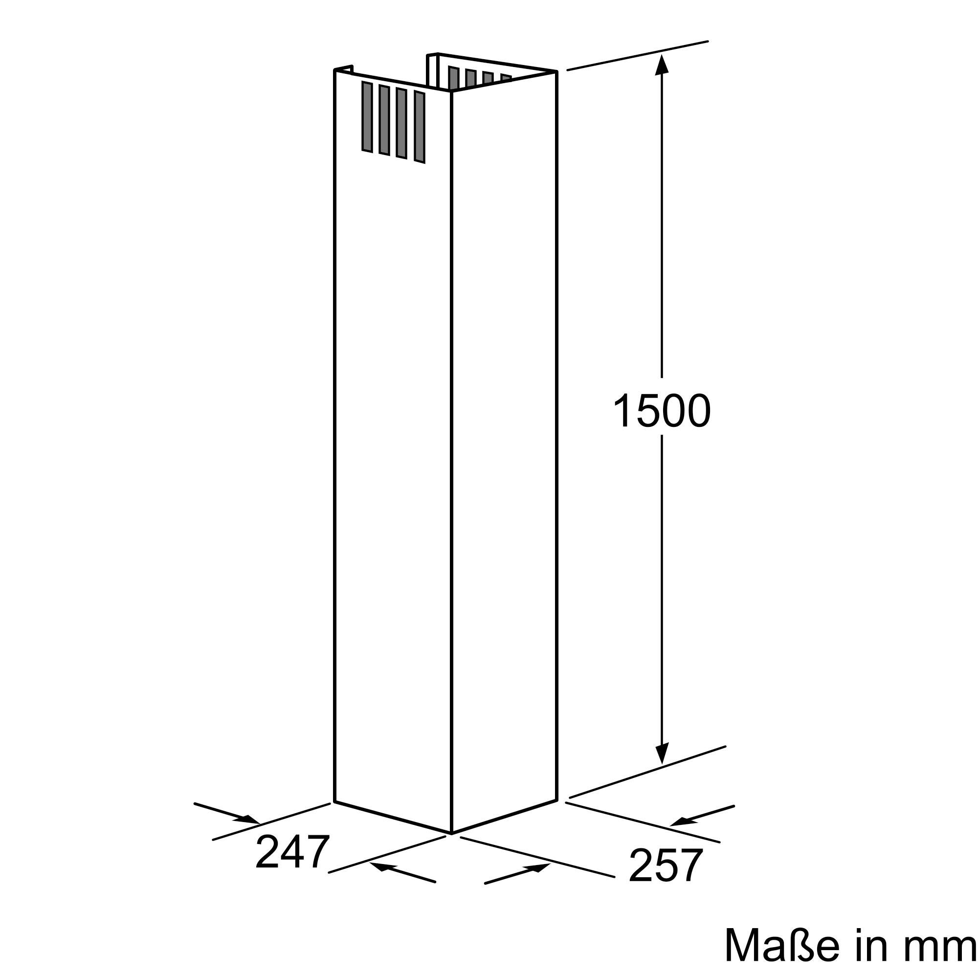 Bosch DHZ1235 Kaminverlängerung 1500 mm Zubehör für Dunstabzüge Made in Germany