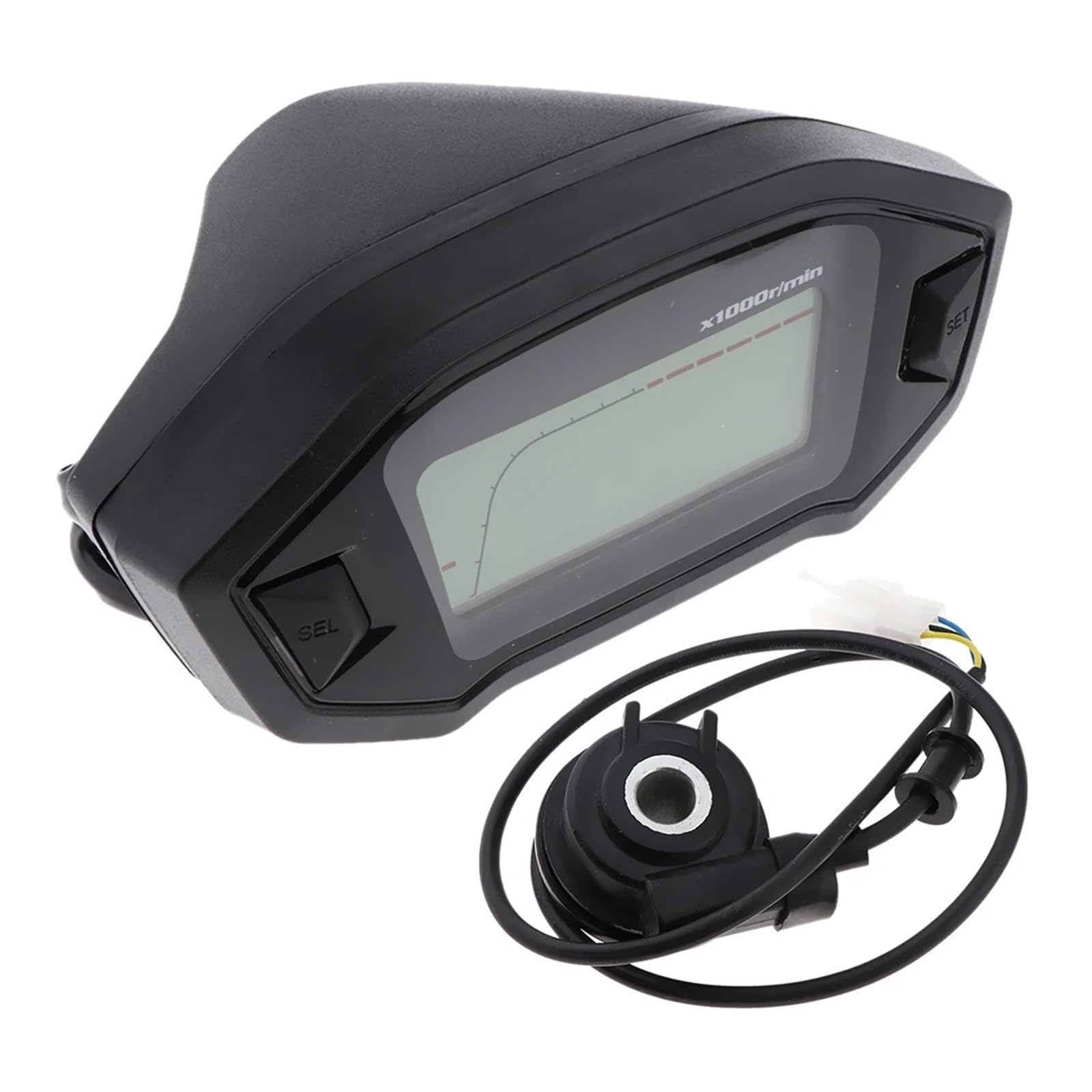 Tacómetro Odómetro Motocicleta Velocímetro Y Odómetro Digital Universal para Motocicleta, con Retroiluminación De 5 Velocidades Y 7 Velocidades, para 13000 RPM Y 199KMH/MPH.