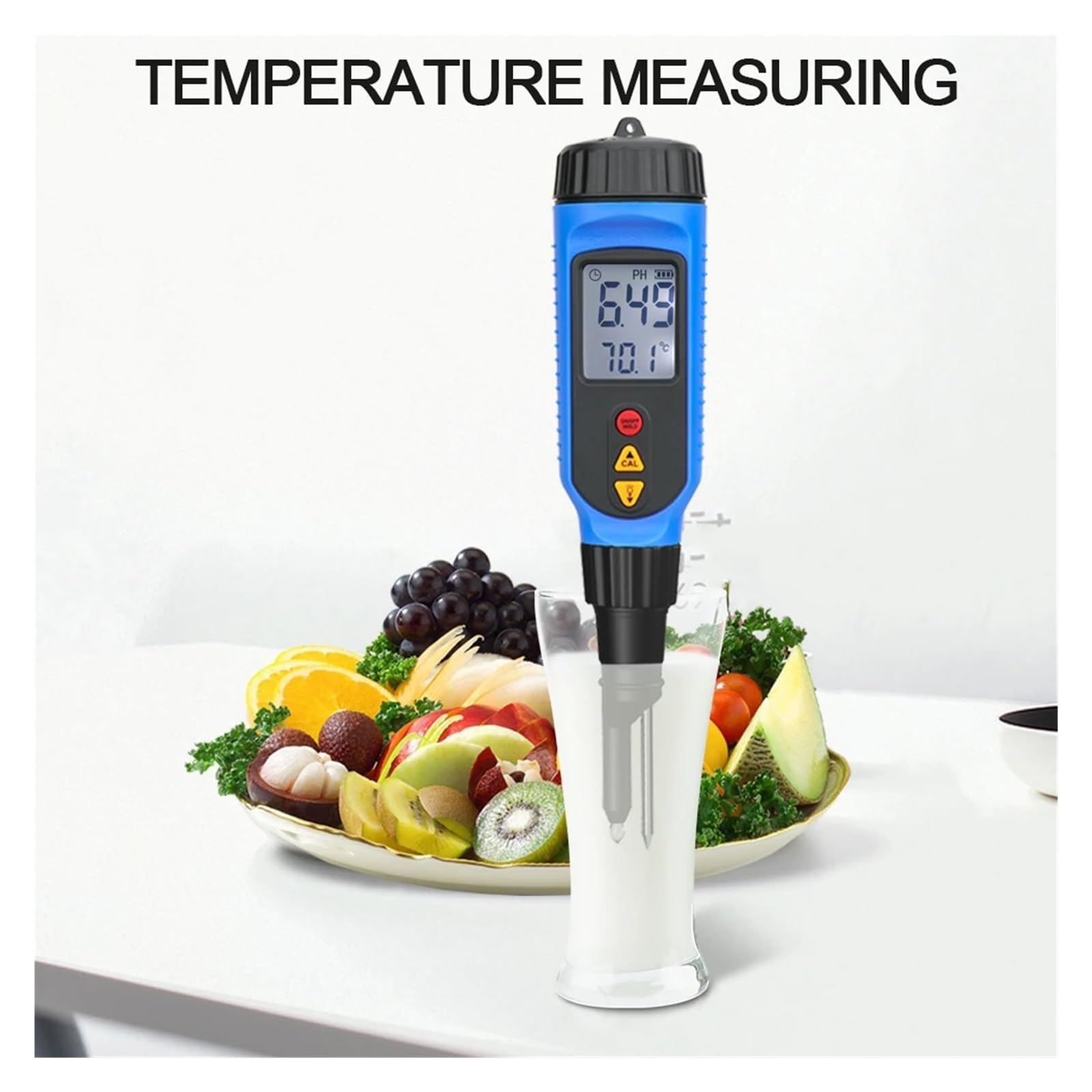 Misuratore Di PH A Penna Penetrante Acidimetro For Pasta Carne Rilevatore Temperatura Tester For Alimenti Semisolido Acidità Misurazione Accurata