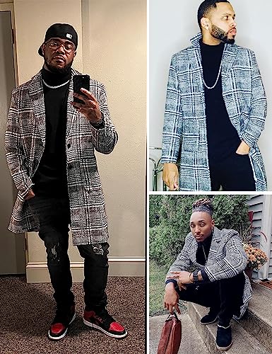 image for Springrain Men's Wool Blend Pea Coat Notched Collar Single Breasted Ov