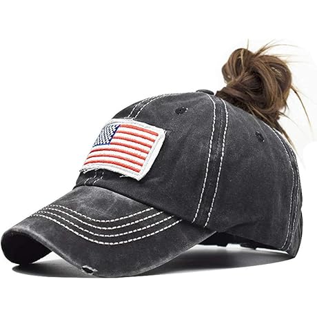 Distressed Ponytail Hat For Women - Baseball Cap Ponytail Mask